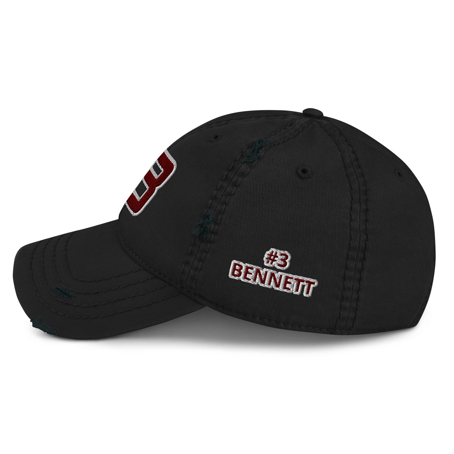 Embroidered Brand Logo Ripped Dad Hat